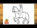 How to Draw a Horse Horse Drawing Easy Step By Step Man Riding A Horse
