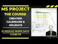 MS PROJECT THE COURSE LEARN HOW TO CREATE CALENDARS HOLIDAYS 3