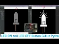 GUI in Python with LED ON and LED OFF button and image