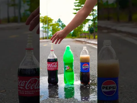 “Comparing explosions: Mentos vs. Coke and Pepsi!” 🔥