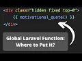Laravel Global Helper Functions How to Use