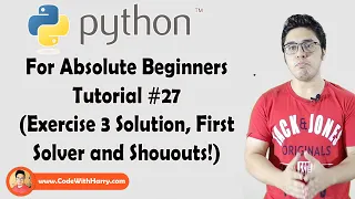 Python Exercise 3 Solution Python Tutorials For Absolute Beginners In Hindi
