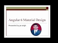 Angular 6 Material design