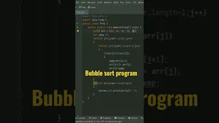Bubble sort program in java