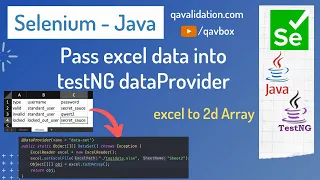 Pass excel data to testNG dataProvider and run selenium tests