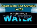 How to Create Water Wave Text CSS Animation M A Web Design Development