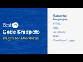 Ultimate Code Snippets Tool for WordPress WP Code Lite