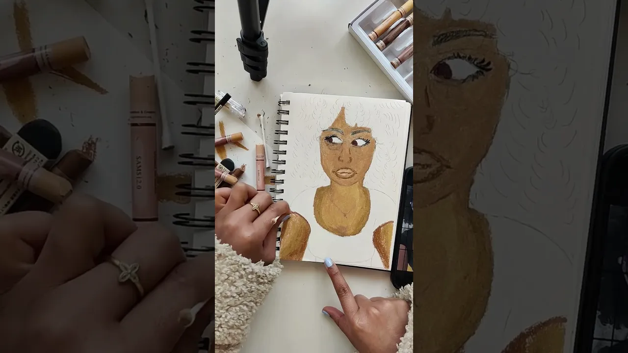 Melanin Series oil pastels Black art painting