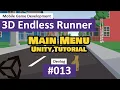 3D Endless Runner Unity - Main Menu and Game Over Screen