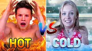 Hot VS Cold Water And Ice Challenge 