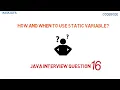 How and when to use static variable in java Java Interview Questions Ask Java Code Bode