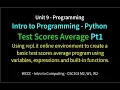 9 PythonTest Scores pt1