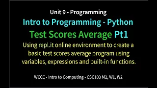 9 PythonTest Scores pt1