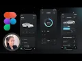 UI Design a Dark Neumorphism Tesla app in Figma from scratch