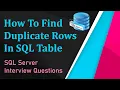 How To Find Duplicate Rows In SQL Server SQL Query To Find Duplicate Rows Find Duplicates In SQL