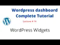 Lecture Widgets - WordPress admin dashboard complete tutorial