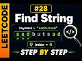 LeetCode 28 Find the Index of the First Occurrence in a String Explained Step by Step C