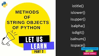 PYTHON STRING OBJECT METHODS - PART SCIENCE 083 CBSE CLASS 11 AND 12