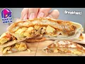 MUKBANG EATING Taco Bell Breakfast Crunchwrap Supreme Grande Breakfast Burrito Hash Browns