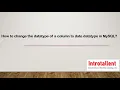 MySQL How to change the datatype of a column to date datatype