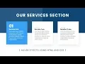 Our Services Section Design using Html CSS with Cool Hover Effects