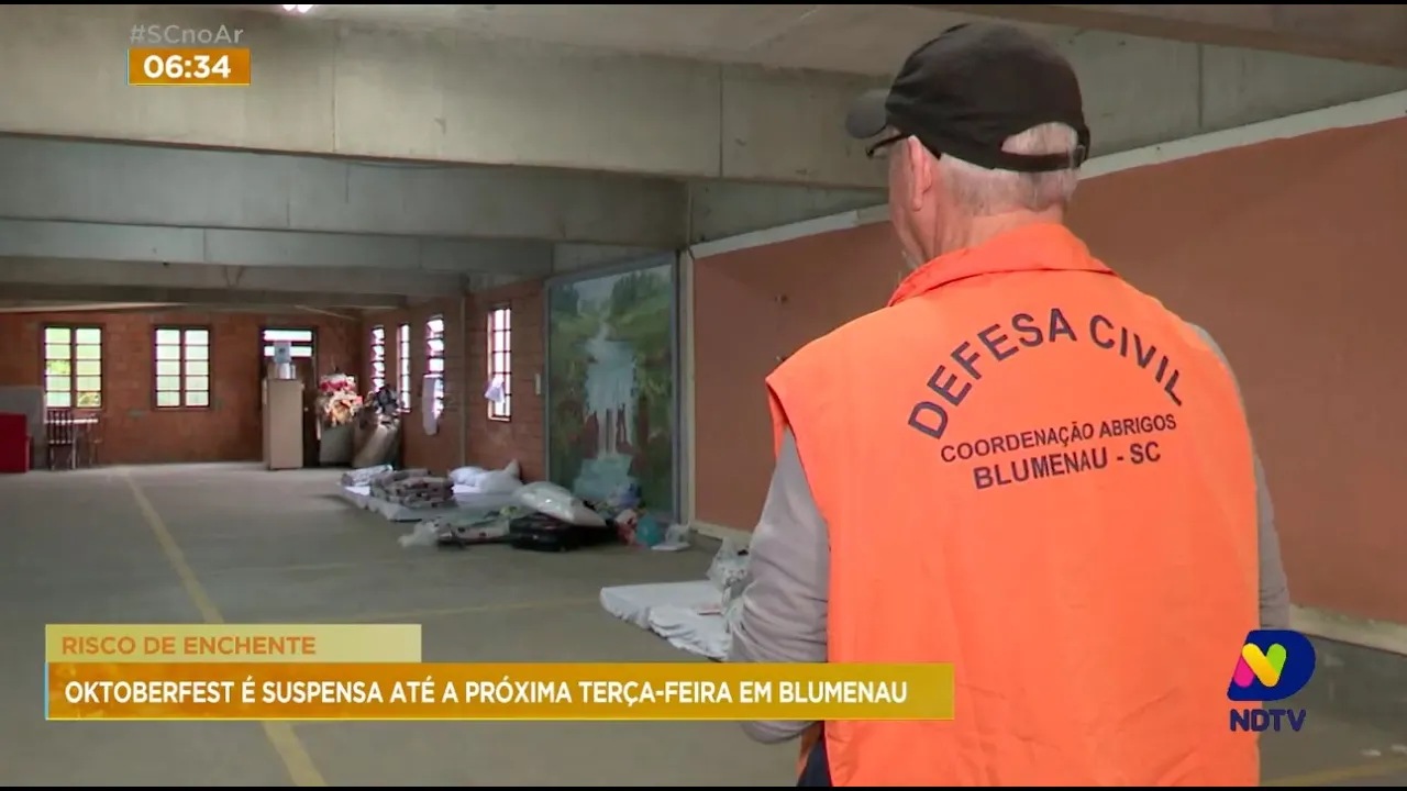 Risco de enchente: Oktoberfest é suspensa até a próxima terça-feira em Blumenau