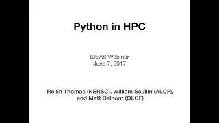 IDEAS-ECP Webinar Python in HPC