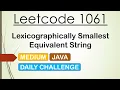Leetcode 1061 Lexicographically Smallest Equivalent String Java