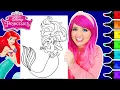 Coloring Ariel and Flounder The Little Mermaid Coloring Page Ohuhu Art Markers