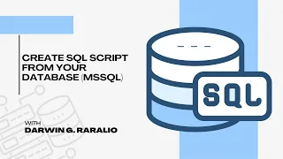 How to Generate SQL Script from Database in MSSQL
