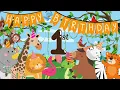 Lagu 2 HOUR Happy 1st Birthday Safari Theme Background | Happy Birthday Song