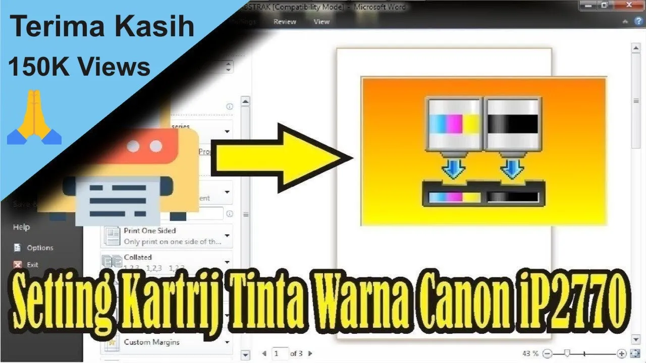 Cara mengisi ulang tinta printer canon pixma ip2770 yang sudah diberi tabung infus. 