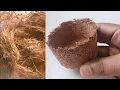 DIY How To Make Cocopeat Pot At Home DIY Easy Coco Fibre Flower Pot EcoFriendly Coir Pot