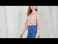 Allegra K Women s Floral Tie Back Blouse Long Sleeve Square Neck Cropped Top