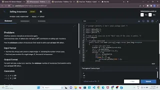 selling insurance codechef contest solutions starter 102