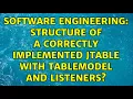 Software Engineering Structure of a correctly implemented JTable with TableModel and Listeners