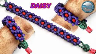 How to make Paracord Bracelet DAISY Beautiful Flower's Macrame Bracelet Knot and Loop