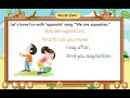 ch 20 Sophy Publication Blossom UKG Butterfly Flutters Oppsite words For children