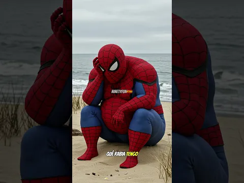 JOKER MUSCULOSO SORPRENDE AL GRUPO DE HOMBRE ARAÑA EN LA PLAYA #ia #shorts