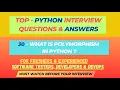 30 - What is Polymorphism in Python Interview Questions for Dev Freshers Experienced