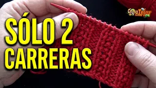Cómo Tejer en SÓLO 4 carreras éste Elástico que parece Profesional y es Muy Fácil 2 agujas (1943)