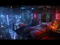 Download Lagu 🎵 Serene Loft above the City: Snow and Ambient Music | Cyberpunk Balcony in a Skyrise | 4K | 10 hrs