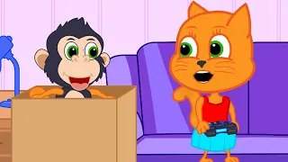 fam lia de gatos m scara de macaco desenho animado em portugu s brasil
