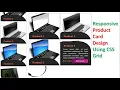 Responsive Product Card Design Using CSS Grid Responsive Product Card Hover Effect CSS Only