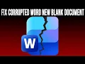 Fix Microsoft Word How to Repair a Corrupted Blank Document Template Normal dotm