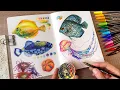 Drawing Sea Life with 15 Ballpoint Pens no music no talking
