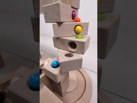 marble Run Race ASMR #304 Wooden Wave Course Colorful Marbles   #marblerun #marblerunrace #asmr