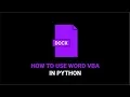 How to Use Word VBA in Python