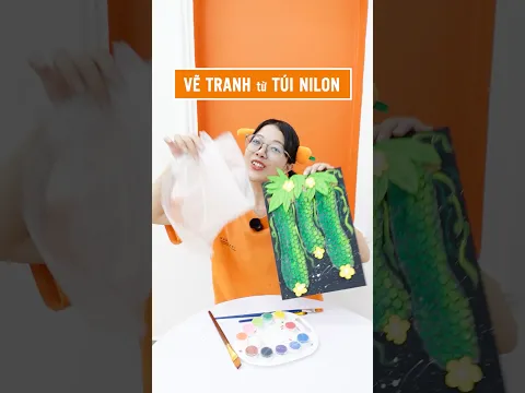 VẼ GIÀN MƯỚP từ NILON 😮🎨#leeciehayhou #funny #khampha #diy #haihuoc #giaitri #unboxing #vuinhon