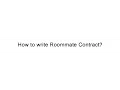 How to Write a Roommate Contract